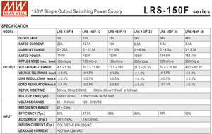 MeanWell LRS-150F-12 12V 12.5A Mean well <strong>Universal</strong> <strong>AC</strong> <strong>Input</strong> Switching <strong>Power</strong> <strong>Supply</strong> for Led Strip - Product Image 6