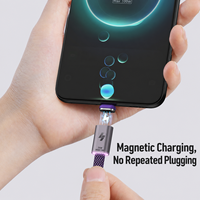 Câble de charge magnétique USB-C vers USB-C SIKAI 240W 5A PD 3.1, cordon plat tressé auto-enroulant avec embout détachable et E-Marker