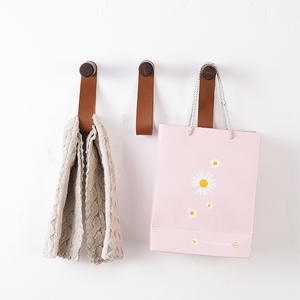 כובע וו עור מתלה כובע מעיל דלת בגדים מתלה עץ טבעי + בגדי עור קולב entryway - Product Image 5