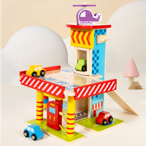 <span class=keywords><strong>Garage</strong></span> de stationnement pour enfants de petite taille-Jouet de centre de stationnement de voiture de jeu de rôle pour tout-petits - Product Image 6