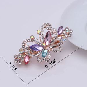 Mini-pince à cheveux incrustée de diamants, barrette en strass champagne pour femme, épingles à cheveux papillon colorées en cristal, pinces à cheveux à ressort - Product Image 3