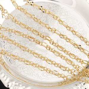 Chaîne ovale en acier inoxydable 3:1 plaquée or pour femmes, collier, bracelet, accessoire de bijoux DIY - Product Image 3