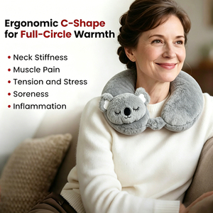 Coussin chauffant en peluche pour le cou et les épaules, soulagement de la douleur, thérapie de rééducation, chauffage au micro-ondes - Product Image 4