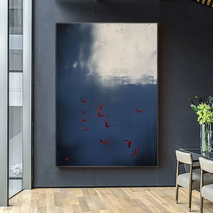 Quadro su Tela Astratto Minimalista con Cielo Blu Scuro <span class=keywords><strong>Surrealista</strong></span>, Decorazione Murale in Stile Maximalist - Product Image 3