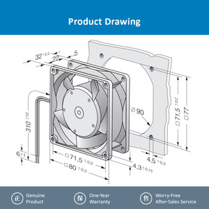 Ventilador Axial de Refrigeración ebm-papst 8314H 24V DC 80mm para Gabinetes de Control Industrial y Equipos - Product Image 4