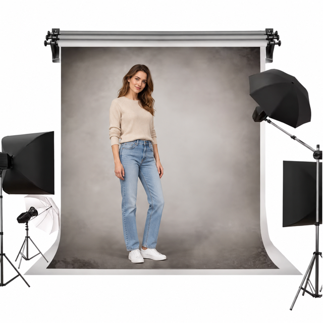 1.5m * 2m Oil Painting Style Blue Headshot Background Blue Texture Portrait Photography Microfiber Backdrop Photo Studio Props