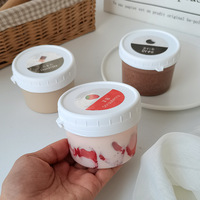 Nouveauté 400/500/600 Ml Fabricant chinois Pot en plastique à visser Emballage de crème glacée Pot en plastique pour pudding et gâteau