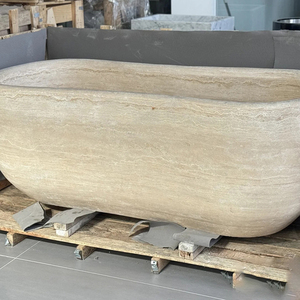 Baignoire autoportante en <span class=keywords><strong>marbre</strong></span> gris de haute qualité pour salles de bain de villas intérieures, design en pierre naturelle pour salles de bain de luxe - Product Image 6