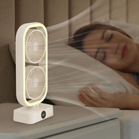 2023 ventilateur tour à double tête 360 rotation avec télécommande affichage numérique led grande capacité de batterie
