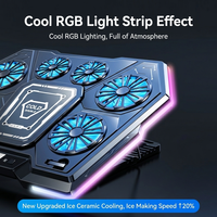 Refroidisseur d'ordinateur portable pour jeux U-JIE RGB USB avec système de refroidissement à air en aluminium et plastique à six ventilateurs