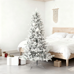 Árbol de Navidad Blanco Personalizado con Luces LED Brillantes Similares a la Nieve, Material de PVC/PE para un Ambiente Acogedor en el Dormitorio - Product Image 6