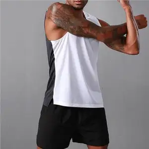 New Summer Contrast Design Fitness Wear Sports Style Tank Top Running Training Breathable And Absorbent For Men