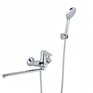 Ensemble trois pièces pour <span class=keywords><strong>salle</strong></span> <span class=keywords><strong>de</strong></span> <span class=keywords><strong>bain</strong></span>, style Russe <span class=keywords><strong>Centrale</strong></span>-Asie, en chrome, avec robinet mural double poignée pour <span class=keywords><strong>baignoire</strong></span> et douche, et bidet rotatif à tuyau allongé - Product Image 3