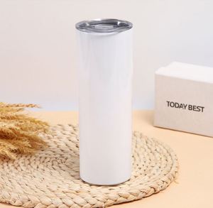 20Oz 30Oz Custom Double Wall Stainless Steel Insulated Sublimation Blank Straight Skinny Tumblers With Straws - Product Image 5