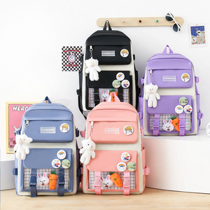 2023 nouveau <span class=keywords><strong>4</strong></span> en 1durable populaire coréen enfants adolescent sac à dos mignon sac d'école ensemble fille et garçon école sac à dos - Product Image 2