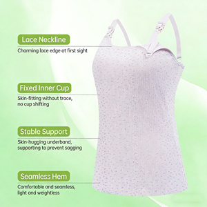 Canotta Antibatterica per <span class=keywords><strong>Allattamento</strong></span> con Reggiseno Integrato, Leggera, per Maternità e <span class=keywords><strong>Allattamento</strong></span>, Senza Necessità di Reggiseno, per Gravidanza e Post-Parto - Product Image 4