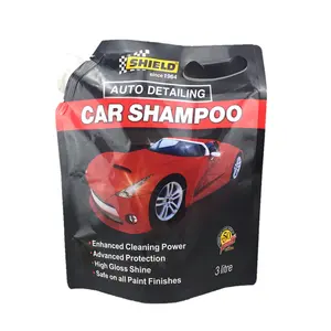 3 L NY LLDPE material Handled Stand up Bag Heat Sealable Custom Logo Solid/Liquid/ Packaging pouches for Car Shampoo