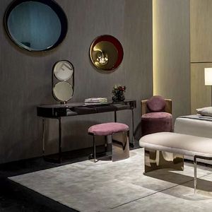 Hiện đại sang trọng bàn trang điểm với thép không gỉ Vanity Gương Gỗ nhà vệ sinh bảng cho nội thất phòng ngủ cho nhà hoặc căn hộ - Product Image 4