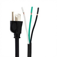 Cordon d'alimentation CA certifié à 3 broches, extrémité femelle dénudée, prise US 3PIN, matériau PVC SJTW, 15A, pour appareils électroniques domestiques