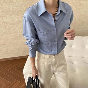 Camicia Casual a maniche lunghe con bottone autunnale in <span class=keywords><strong>viscosa</strong></span> da <span class=keywords><strong>donna</strong></span> - Product Image 3