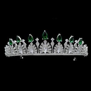 LUOXIN Personnalisé nouveau design zircon CZ argent <span class=keywords><strong>couronne</strong></span> bijoux <span class=keywords><strong>de</strong></span> mariage diadème - Product Image 6