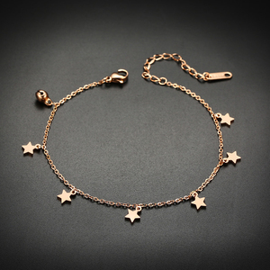 Tobilleras Étnicas de Moda con Piedras Preciosas de Luna y Estrella, Joyería de Mariposa y Cereza, Tobillera con Inicial de Corazón para Niñas - Product Image 5