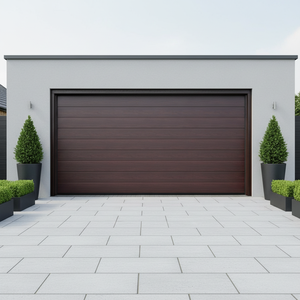 <span class=keywords><strong>Porte</strong></span> <span class=keywords><strong>de</strong></span> <span class=keywords><strong>garage</strong></span> <span class=keywords><strong>sectionnelle</strong></span> isolée automatique blanche à panneaux courts surélevés pour villa et maison, offrant une intimité totale - Product Image 2