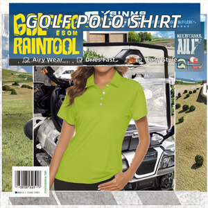 Venta al por mayor de camisetas de golf y tenis casuales para mujer, de secado rápido, color sólido, transpirables, de manga corta y cuello vuelto. - Product Image 2
