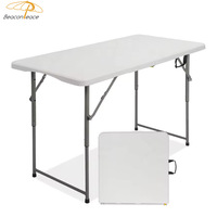 Table pliante rectangulaire portable moderne en plastique blanc pour le camping, les repas et les activités de plein air (vente en gros)