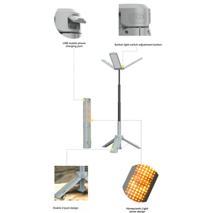 Lampes de <span class=keywords><strong>camping</strong></span> télescopiques portables, éclairage clignotant pour l'escalade et la randonnée, LED rechargeable multifonctionnelle, étanche, charge USB - Product Image 5