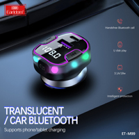 Transmisor MP3 Earldom con Bluetooth 5.0, Kit para Auto, Transmisor FM USB, Cargador Bluetooth APE para Teléfono, Encendedor de Cigarrillos