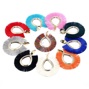Pendientes de flecos de borla Retro de moda occidental, pendientes colgantes de Metal al por mayor baratos, pendientes de gota de playa bohemios hechos a mano para mujer - Product Image 1