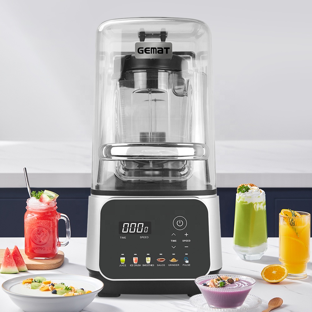 Ice Crush Grinding Soundproof Commercial Blender Pure Copper Motor 5+ Speeds Intelligent Touchscreen Control for Household Hotel