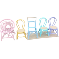 Mignon neutre lavande bleu jaune enfants chaise fête location anniversaire événement rotin canne chaise doux jouer enfants enfant chaise en location