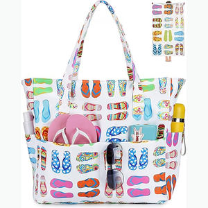 Free Sample Foldable <b>Plastic</b> Beach Tote <b>Bag</b> Bathroom <b>Storage</b> Basket Little Girls Purse Gift <b>Bags</b> Custom Beach Handbags - Product Image 2