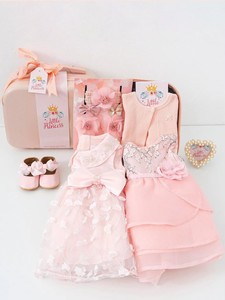 Set Regalo di Lusso in Cotone per Neonati, Vestito da Principessa, Gonna per Bambine, Pullover con Chiusura, Outfit Rosa per Celebrazioni dei 100 Giorni e Compleanni - Product Image 1