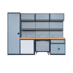 Système de rangement d'outils pour garage, établi professionnel, armoires à outils métalliques pour mécaniciens, taille personnalisée, poste de travail multifonctionnel pour atelier - Product Image 1