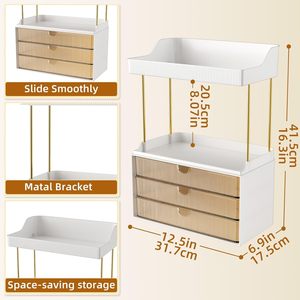 CF Versatile Detachable 5 Tier 3 Large Drawers Perfume Vanity Makeup Organizer <strong>Under</strong> <strong>Sink</strong> <strong>Bathroom</strong> Counter Organizers <strong>Storage</strong> - Product Image 2