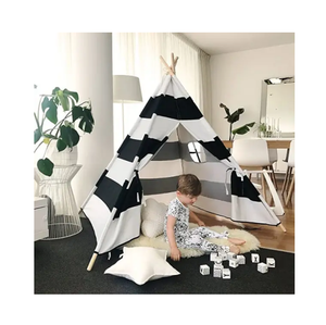<span class=keywords><strong>Tente</strong></span> indienne de 180cm rayée en tissu de coton pour bébé et enfants, jouet avec sac de transport, pour la fête - Product Image 2