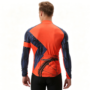 Jersey de Ciclismo de Manga Larga con Estampado Personalizado del Nombre del Equipo o Club, de Secado Rápido y Transpirable para Ciclismo de Montaña y Carretera, Venta al Por Mayor OEM - Product Image 2