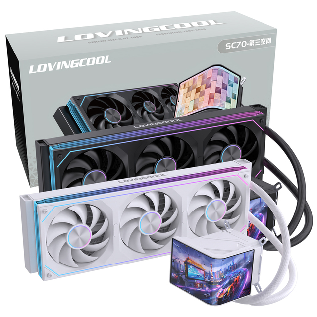 LOVINGCOOL OEM 360mm CPU Liquid Cooler 6.67 Inch Magnetic 3D Screen High Efficiency Cooling Bulk Order for Gaming PC Brands