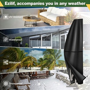 Funda Protectora para Sombrilla de Patio, Resistente a Desgarros, con Protección UV, a Prueba de Viento y Polvo, de Tela Oxford, con Cierre - Product Image 6