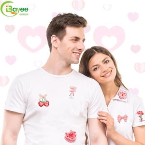 Eco-Friendly Sweet Taste pink love Embroidered Patch Cloth Iron-On Patches Valentine's Day Dress Decorative Patches for Clothing - Product Image 2