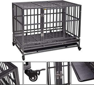 กรงสุนัขท่อโลหะพร้อมถาดดึงสำหรับงานหนัก - Product Image 3