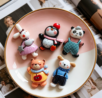 100 pièces de cabochons en résine à dos plat, motifs animaux de dessin animé (ours, lapin, pingouin), faits à la main, accessoires pour Noël, Pâques, scrapbooking et artisanat DIY