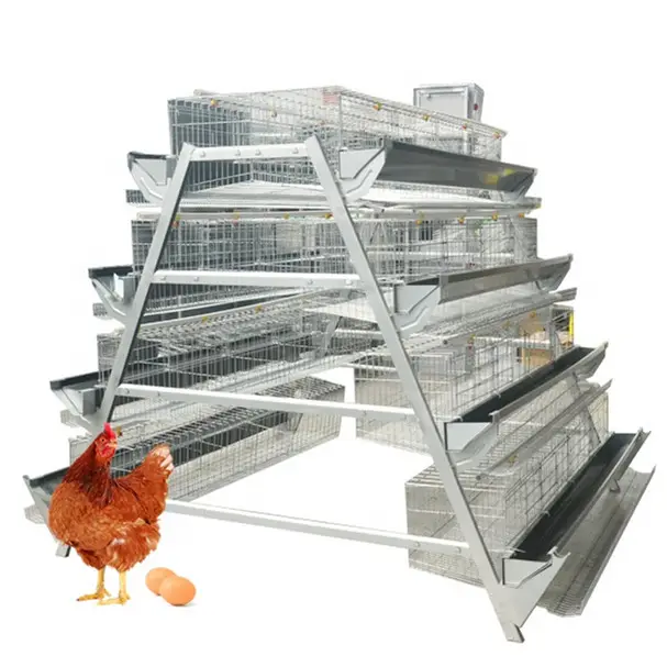 Equipo de granja de aves de corral, jaula de 4 niveles, jaula Manual para pollo