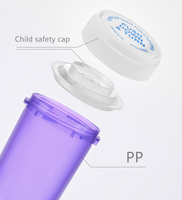 Flacons en plastique PP ronds à bouchon à vis réversible, contenants de stockage multi-tailles pour médicaments et emballages liquides