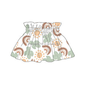 2022 confortevole Casual estate occidentale lascia andare ragazze stampa modello bambina gonna elastica a vita alta gonna Tutu moda bambino - Product Image 5