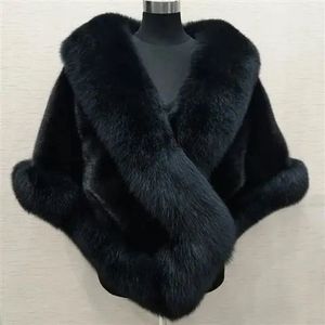 Autumn Winter Poncho Fluffy Fur <b>Shawl</b> Evening Dress Furry <b>Shawl</b> <b>Wedding</b> Banquet <b>Shawl</b> Women Plush Cape Coat - Product Image 4