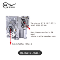 Réducteur à vis sans fin HLTNC NMRV040, rapport de réduction 5:1 à 100:1, réducteur de vitesse RV40 pour moteur pas à pas NEMA 34 et boîte de vitesses de servomoteur 400W
